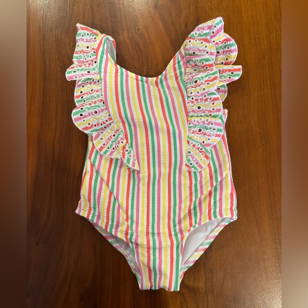 Little Me Multicolor Striped Swimsuit 12m